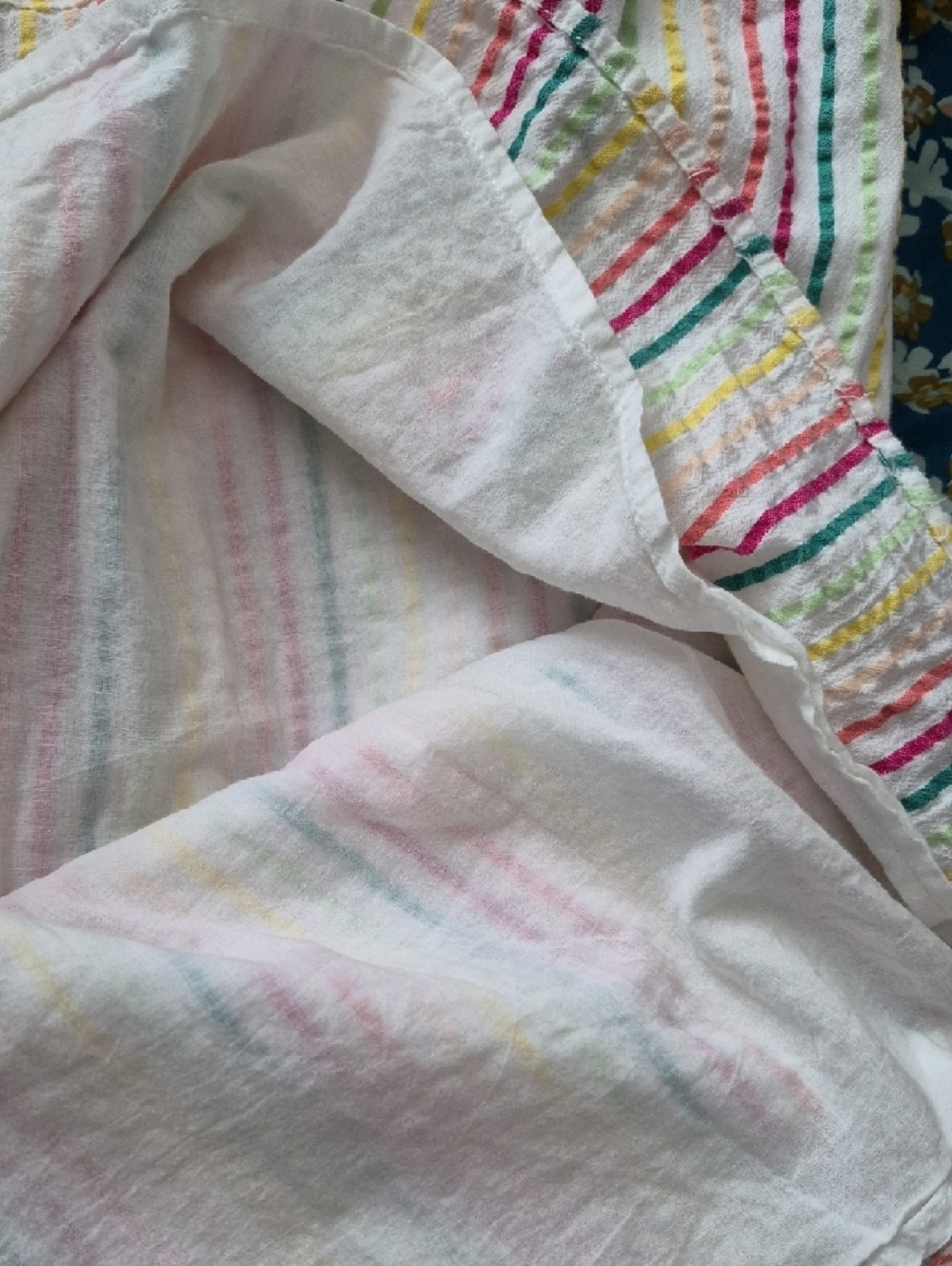 LOFT White Midi Dress with Multicolor Stripes - Picture 11 of 14